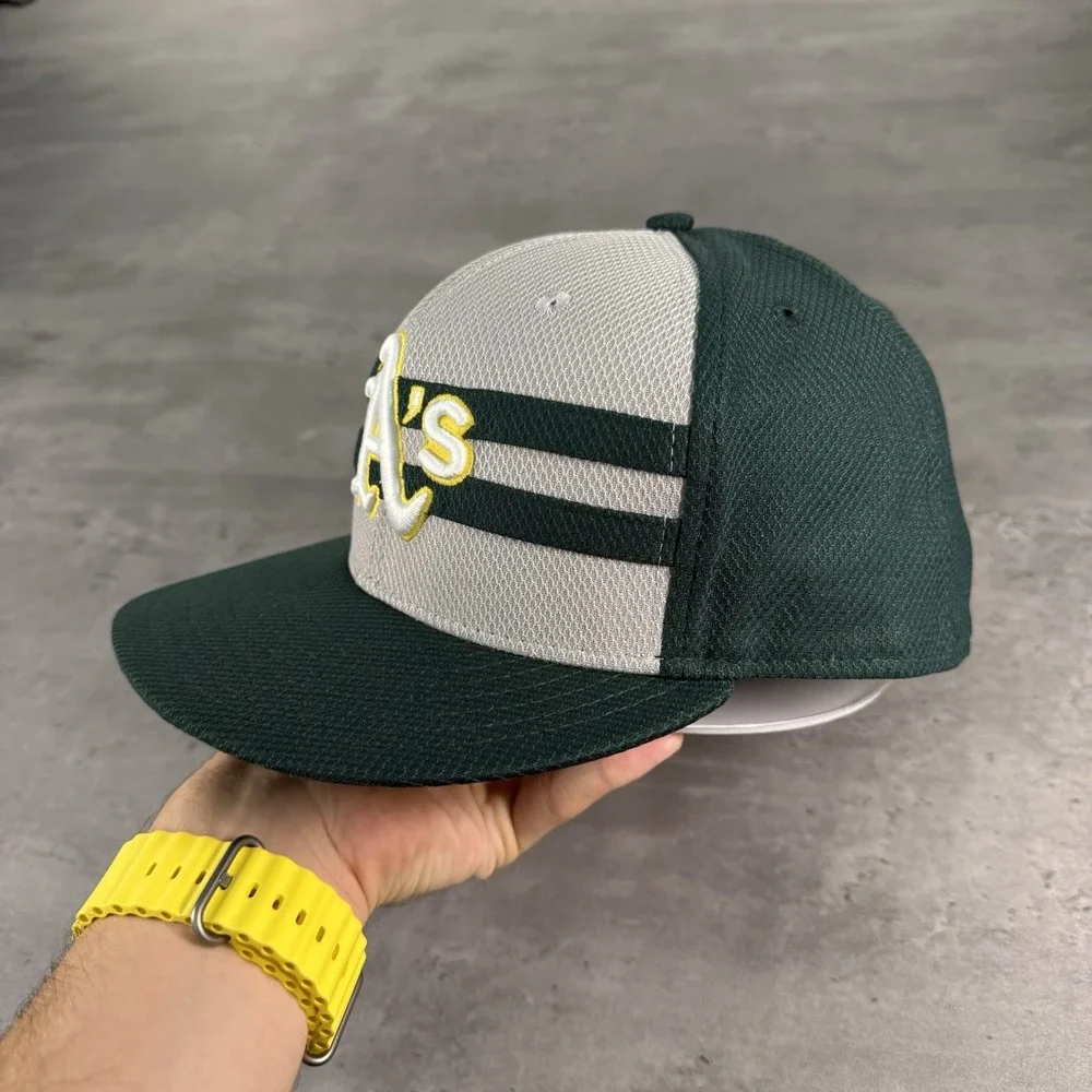 Oakland A's Athletics Hat New‎ Era Cap 7 7/8 Green Stripe 2015 All Star Patch